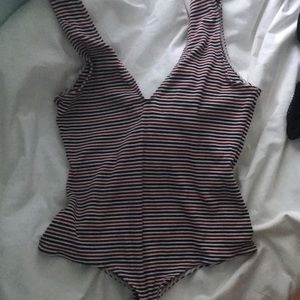 Stripped Bodysuit//Small